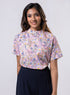 Raglan Sleeve Printed Pink Top