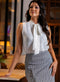 Sleeveless Neck Tie Satin Top