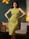 Sleevelss Ponte Green Dress