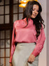 Long Sleeve High Neck Satin Top