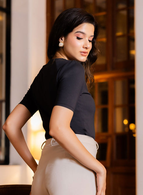 Curve V Neck Ponte Top