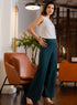 Flared Ponte Trouser -Dark green