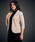 3/4 Sleeve Beige Office Blazer
