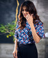 Sleeve Flared Blue Printed Top