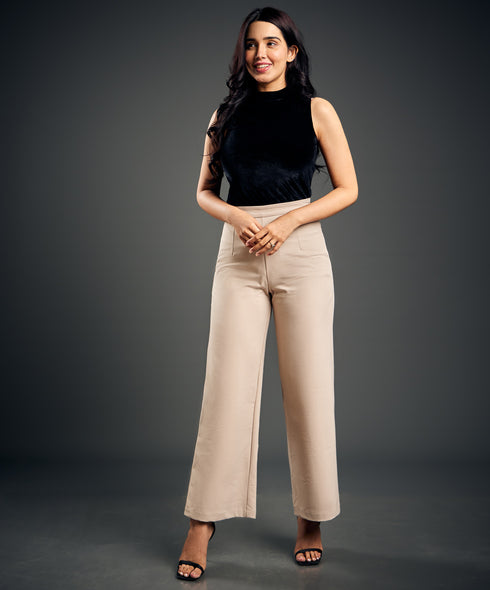 Flared Out Formal Beige Pant