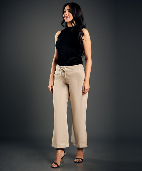 Beige Comfortable Linen Pant