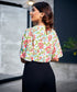 Sleeve Flared Printed Top-Green Base