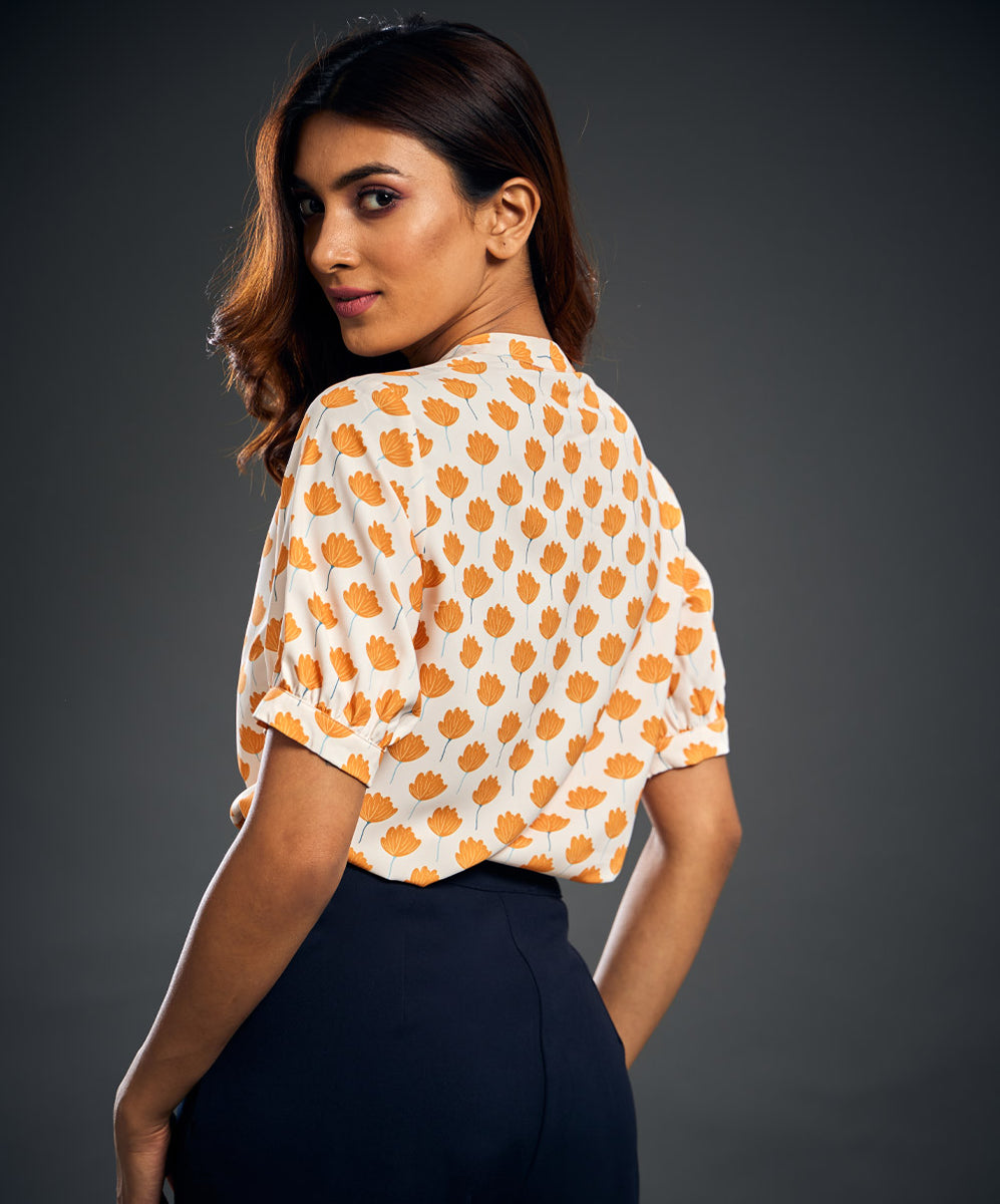 Vivo Sierra Chiffon Top - Red Floral Print