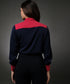 Blue And Red Contrast Paneled Shirt