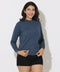 Basic Crew Neck Long Sleeve Blue Tshirt
