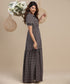 Sleeve Detailed Maxi Dress With Collar