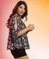 Split Sleeve Floral Peplum Top