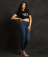 High Waist Skinny Dark Blue Jean