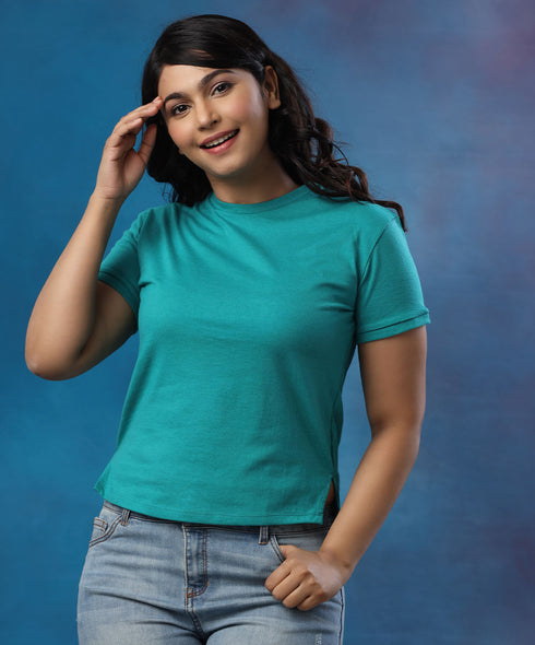 High Low Light Green Tee