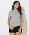 Turn Up Sleeve Oversized Gray Tshirt