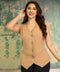 Sleeveless Waist Coat Beige Top