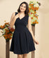 Waist Less Vneck Princess Line Mini Dress
