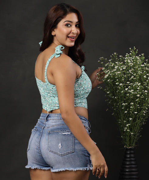 Soft Bustier Strap Tie Top