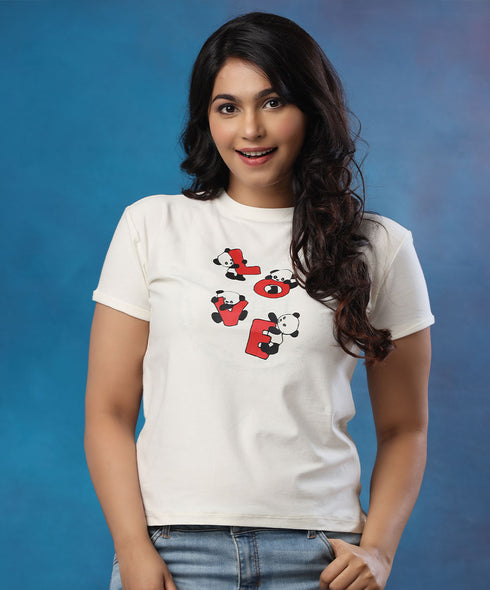 Love Panda White Tshirt