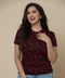 Heart Printed Basic Crew Neck T-Shirt