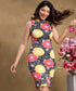 Printed Bodycon Waistless Dress