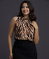 Natural Leopard Print Sleeveless Chiffon Top
