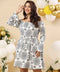 Off Shoulder Black & White Printed Dress