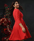 Half Sleeve Skater Revenge Red Dress