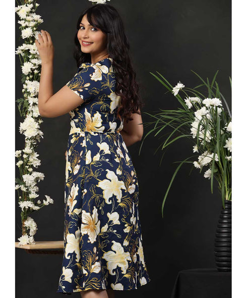 Sweet Heart Printed Short Sleeve Dress