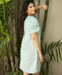 Deep Vneck Mini Linen Mint Dress