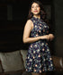 Navy Blue Printed Dress