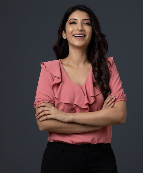 Blush Pink Half Sleeve Top