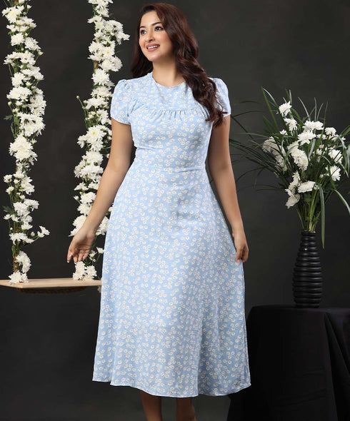 Printed Front Detailed Dress