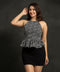 Halter Neck Girly Crop Peplum Top
