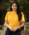 Sleeve Flared Triangle Yoke Mustard Top