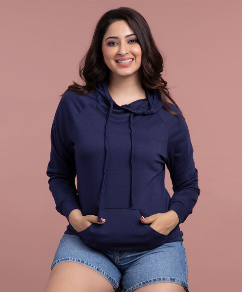 Front Pocket Navy Hoodie