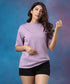 Oversized Basic Neck Light Purple Tshirt
