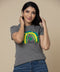 Short Sleeve Green Rainbow Printed T-Shirt