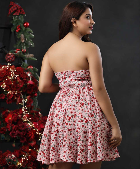 Printed Tube Mini Dress