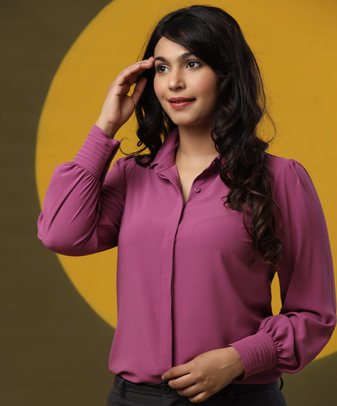 Bishop Sleeve Chiffon Shirt Top