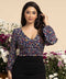 Bishop Sleeve Shirred Detail Floral Top