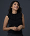 Sleeveless Small Frilled Black Top