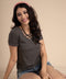 Grey Criss Cross Basic Tshirt