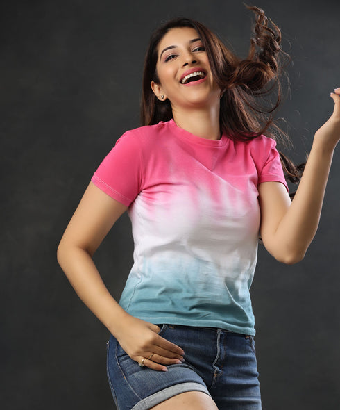 Three Tone Tie And Dye T-Shirt