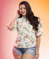 Balloon Sleeve Floral White Top