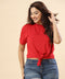 Front Tie Crop Cute Red Tshirt