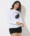Long Sleeve Ying-Yang Cat Printed Tshirt