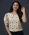 Ditsy Red Rose Floral Puff Sleeve Top