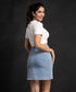Light Blue Mini Denim Skirt
