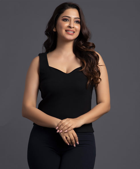 Sleeveless Sweet Heart Ponte Top